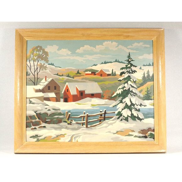 Vintage Paint By Number "Sleepy Hollow" Craft Master NA 3051-62 Finished PBN - Picture 1 of 4